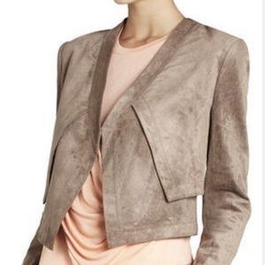 BCBG MaxAzria Luxe Faux Suede Cropped Jacket Size Large
